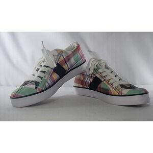 Polo Ralph Lauren Women´s Shoes Sneakers US 5 1/2 (5.5) Plaid Casual Canvas